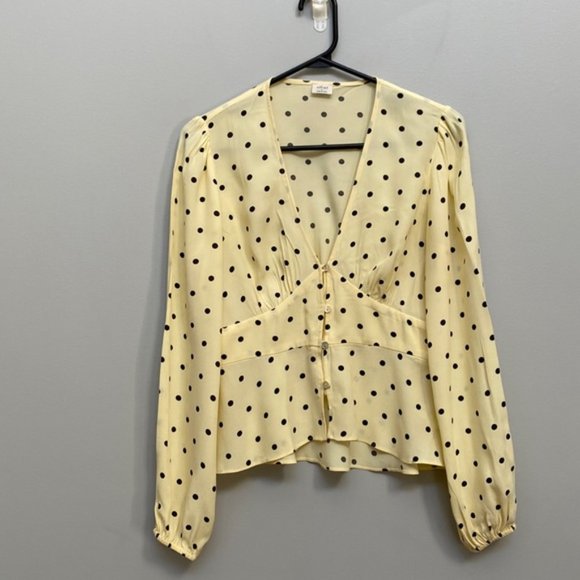 ❗️SOLD❗️Wilfred Polka Dot Prairie Blouse Size S - Picture 4 of 9